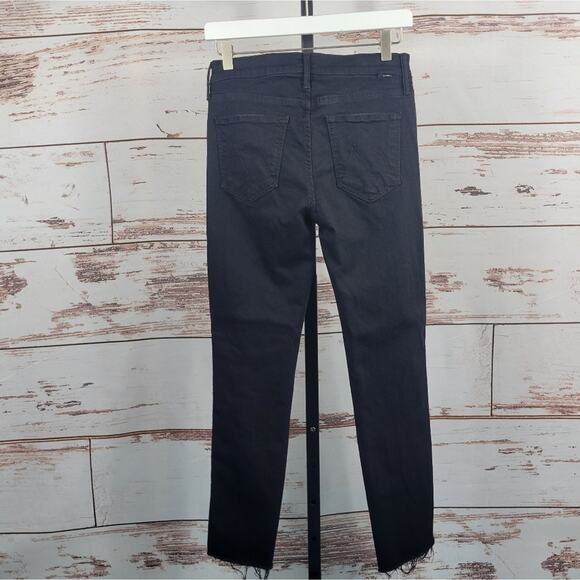 Mother The Rascal Ankle Fray Guilty Flash Black Beaded Jeans Size 27 - Picture 2 of 11